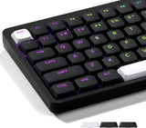 XVX Low Profile Black Keycaps, Shine through Keycap Sets, Double Shot PBT Model