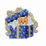 Cat in the Box Beaded Cross Stitch Kit Mill Hill 2014 Winter Holiday Model