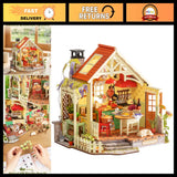 DIY Miniature Dollhouse Kit - Farmhouse Kitchen Model Gift for Adults & Hobbyist Model