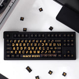 Black Gold Big Words Mechanical Keyboard Keycap PBT Thermal Sublimation 130 Keys Model