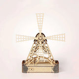 Christmas Gift DIY Windmill 3D Wooden Puzzles Mechanical Model Kits Assembling Model