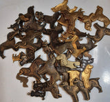 Vintage Stamped & solid Silvertone/Goldtone Asst. Charms Lot DDD Charms