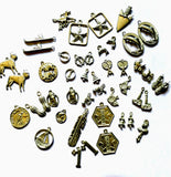 Lot of 40+ Silver Tone Charms Mixed Theme Charms