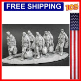 1/32 Scale Die-Cast Resin Figure Model Kit WWII Bomber Crews 7 Figures & Acce... Model