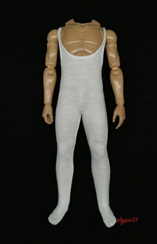 Male White Sleeveless Tights Model Fits for Action Figure 12" Warrior Cool 1/6 Model