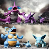 Pokemon Nidoqueen Nidoking Evolution PVC Figure Set Mini Anime Model 2-6cm Model