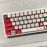 Clear Red Mario Keycaps Set PBT SAX Profile for Cherry MX Mechanical Keyboards Model