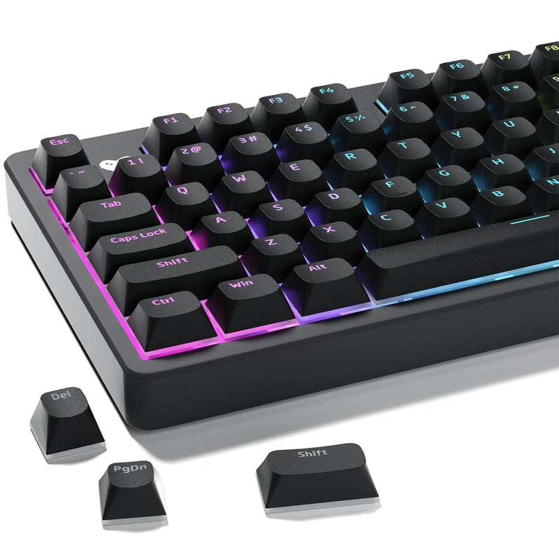 Shine Through Keycaps Set - Black Semi-Translucent PBT for MX Switches Model