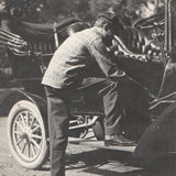 c1910s Touring Car Brass Era Automobile Snapshot Photo Man On Running Board Vtg Model