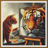 Counted cross stitch kit DIY unprinted canvas Tigers embroidery hand craft 2323 Model