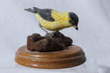 Goldfinch Hand Carved Wooden Bird Figurine Desk Display Studio Art Model