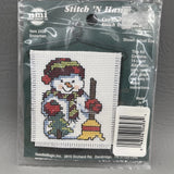 Counted Cross Stitch Kit 2439 Snowman Stitch 'N Hang Ornament NMI NOS Model