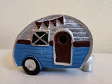 Retro Style Novelty Resin Travel Trailer Camper RV Decor Painted Display 3.5" Model