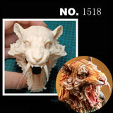 1/6 Scale Unpainted Roar Tiger Forest King Head Carved Model Toys Model