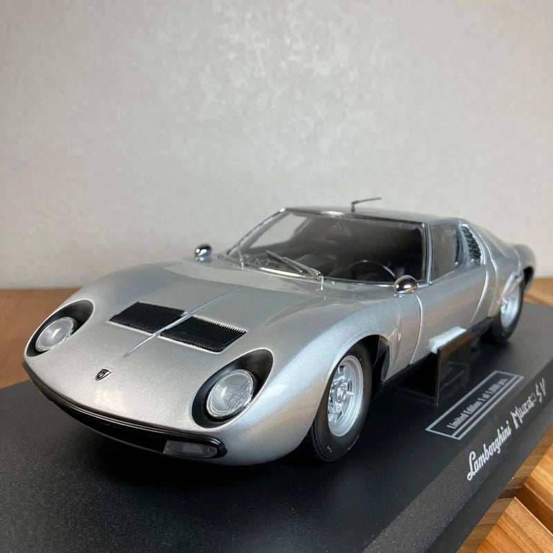 Kyosho 1/18 Lamborghini Miura P400SV Silver Diecast Model Car Model
