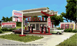 HUDSON OIL ROADSIDE Self-Service Gas -N SCALE- LASER CUT WOOD KIT - NEW OOP Model