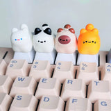 4 Cats Keycaps, Cute Kitty Artisan keyboard cap set for mechanical keyboard Model