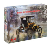 Model T 1912 Commercial roadster, American car ICM 24016 Plastic model kit 1:24 Model