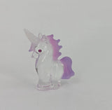 Sparkle Unicorn Glass Tiny Figurine Miniature with Eye Crystals and Pink Maine Model