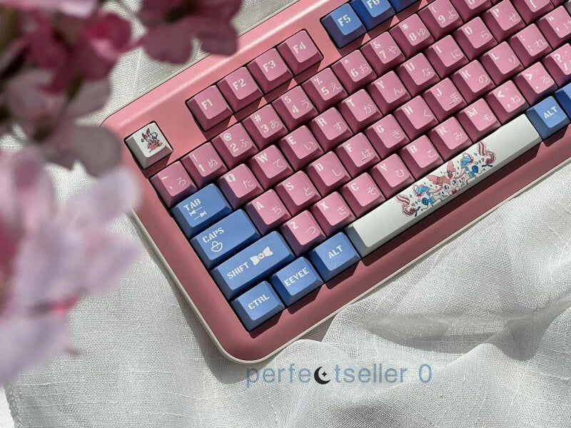 Anime Sylveon Keycap Button PBT Sublimation 142 Keys Cherry MX Gift For Keyboard Model