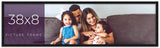 38x8 Frame Black Real Wood Picture Frame Width 0.75 inches | Interior Frame Dept Model