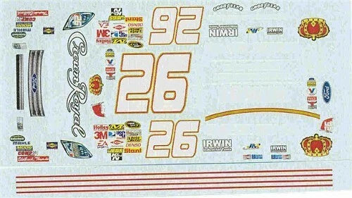 Winscals #26 Crown Royal Cask No 16 2008-J McMurray Nascar decal Model