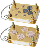 2 Pcs Mini Flower Press Keychain Set with Blotting Papers for DIY Crafts Model