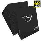 50 Pack 16x20 Uncut Photo Mat Matboard Black Uncut Mats for Projects Craft Art Model