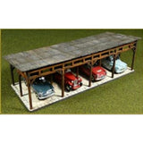 Proses LS-006, Laser-Cut Wood, 4 Card Shed Garage, Building Kit, HO Scale Model