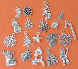 Christmas Collection Charm Antique Silver 19 different Charms Holiday Charms