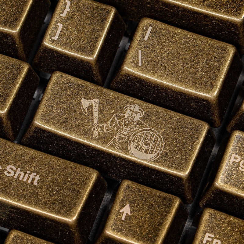Awekeys Viking Antiques Full Metal Keycaps Set - Novelties Pack in Odin Gold Model