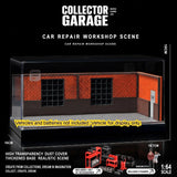 1/64 Repair Garage Diorama Mechanic Shop Dustproof Car Model Display Case DIY Model