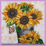 Bead embroidery kit Country Sunflowers hand embroidery needlework kit Model