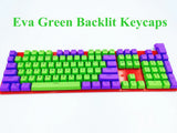 104 Key PBT Eva Green Doubleshot Backlit KeyCaps Keycap for Cherry MX Keyboard Model
