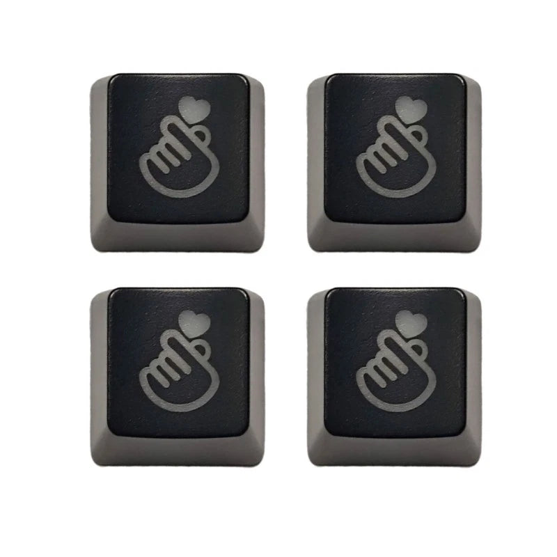 Elegant Heart Illuminated Keycaps ABS Construction Height For PC Keyboard Model