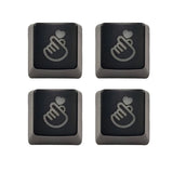 Elegant Heart Illuminated Keycaps ABS Construction Height For PC Keyboard Model