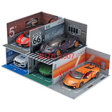 1:24 Car Parking Lot Model PVC Assembly Garage Scene Display Diorama Model Toy Model