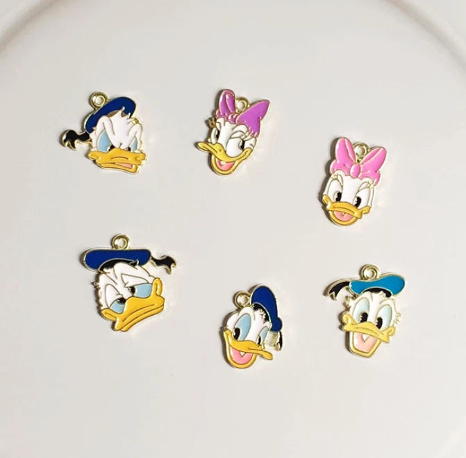 Lot Cartoon Donald Duck Daisy Duck Charm Pendant DIY Necklace Jewelry Making Charms
