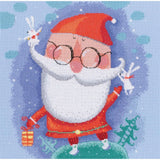 RTO counted Cross Stitch Kit "Cheerful Santa" M647, 24,5x25,5 cm, DIY Model
