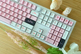White Pink Sakura Cherry Blossom Japanese Keycap Set | Cute Kawaii Gift Model