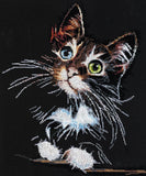 DIY Cross Stitch Kit "Fluffy kitten" 11.8"x13.8", Abris Art Model