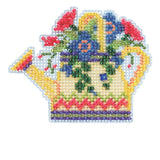 Floral Watering Can Stitch Kit Mill Hill 2015 Spring Bouquet MH185106 Model