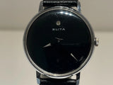 VINTAGE RARE BEAUTIFUL MECHANICAL LADIES WATCH "BLITA" /BLACK DIAL WITH STONE Model