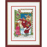 Eva Rosenstand counted cross stitch kit "Santa Claus in door", 30x40cm, DIY Model