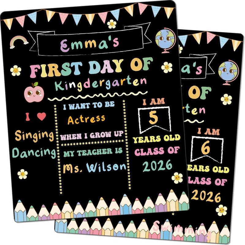 First and Last Day of School Sign Board Double Sided 1st Back to School Suppl... Model