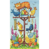Heritage counted cross stitch kit Aida "Bird Table (A)", BFBT1361-A, 12x19cm, DI Model