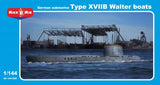 Mikro Mir 144-006 - 1/144 German submarine type XVIIB Walter boats, model kit Model