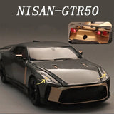 New 1:18 Nissan GT-R GTR 50 Alloy Model Diecast Toy Car Kid Toy Gift Sound Light Model