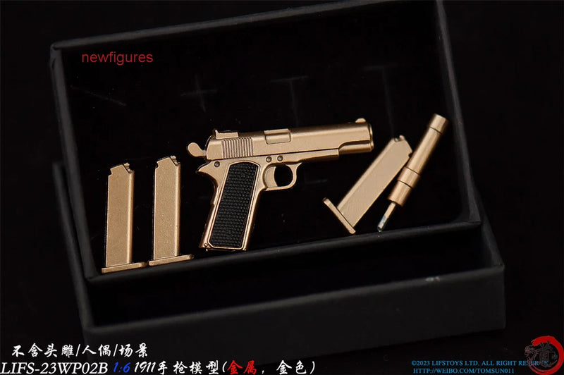 1:6 LIFS23WP02 Gold 1911 Gun Weapon Model For 12" Male Action Figure Body Dolls Model