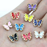 30pcs 10x13mm Mixed Alloy Enamel Butterfly Pendant Charms for DIY Jewelry Making Charms